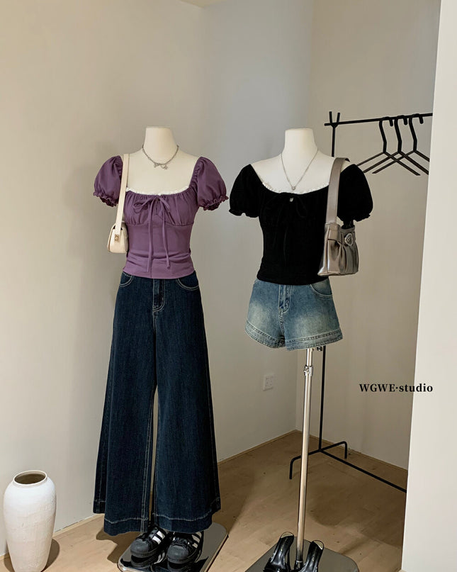 WGWE Sleek Collarbone-Revealing Fitted Top