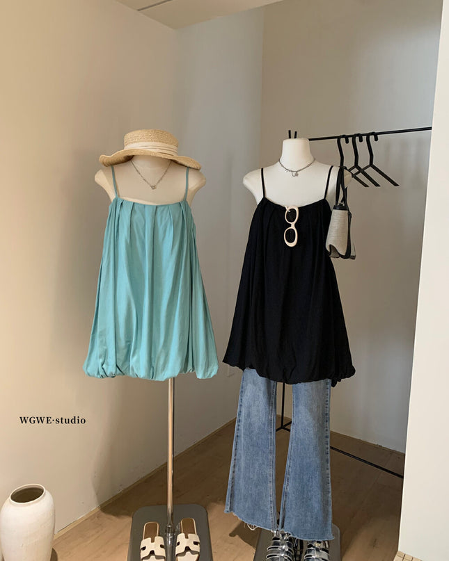WGWE Minimalist Balloon Hem Tank Dress