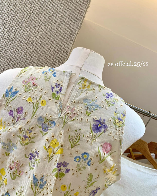 AS OFFICIAL Summer Bloom Tulip Denim Vest