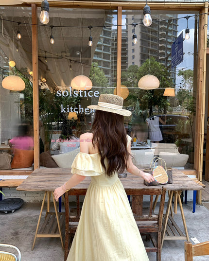 AS OFFICIAL Windsor Garden Ruffle Off-Shoulder Dress