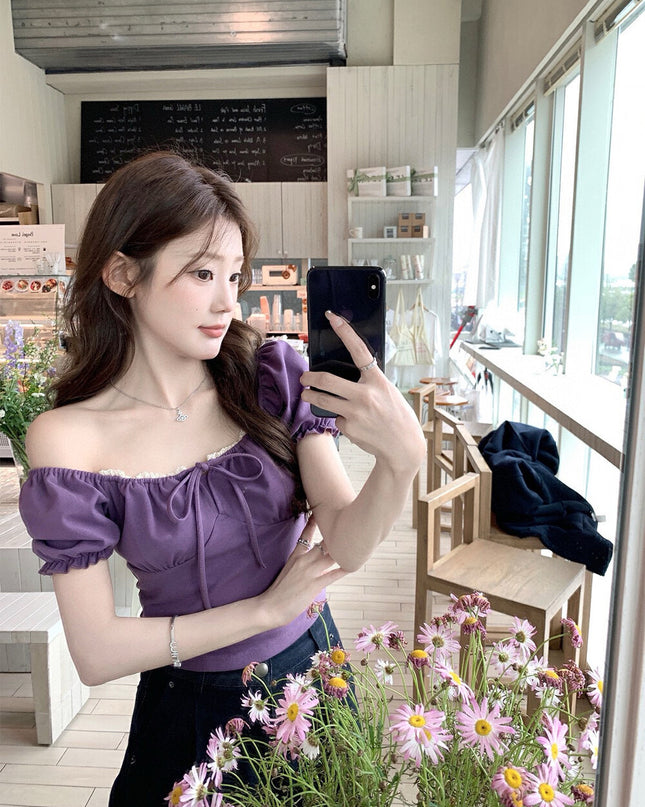 WGWE Sleek Collarbone-Revealing Fitted Top