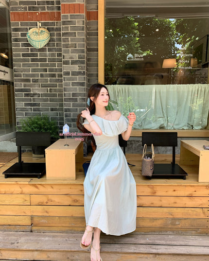 AS OFFICIAL Windsor Garden Ruffle Off-Shoulder Dress
