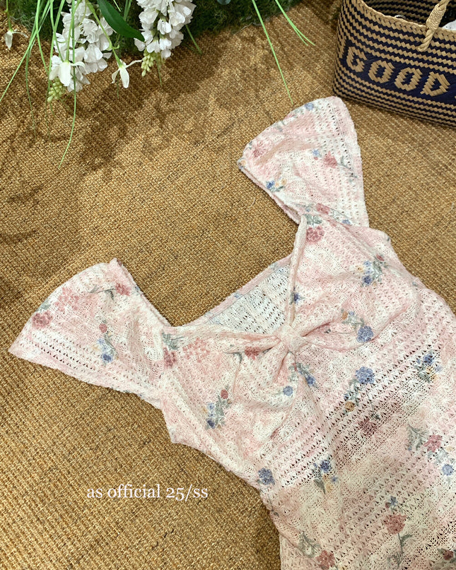 AS OFFICIAL Twist-Neck Jacquard Top