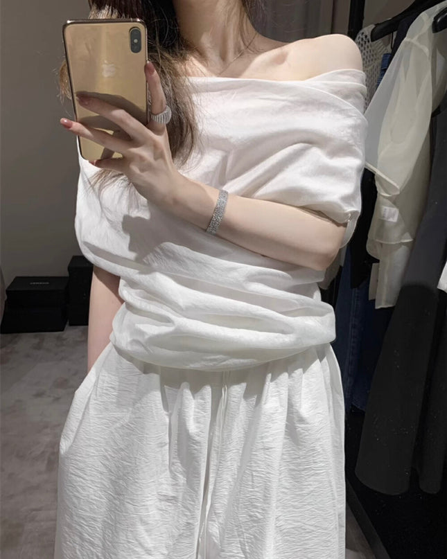WGWE Off-Shoulder Asymmetric Tank