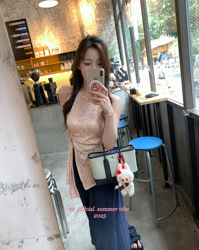 AS OFFICIAL Tie-Strap Asymmetric Sleeveless Top
