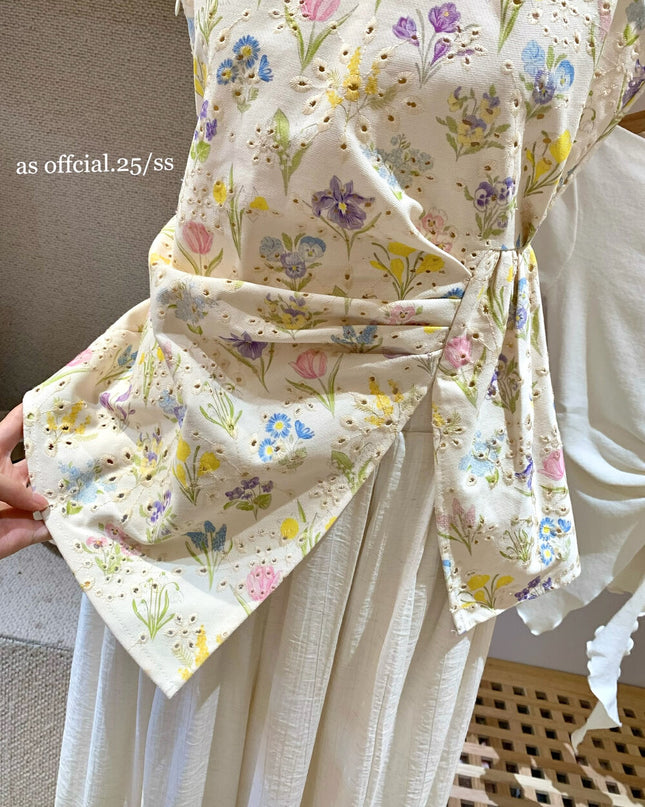 AS OFFICIAL Summer Bloom Tulip Denim Vest