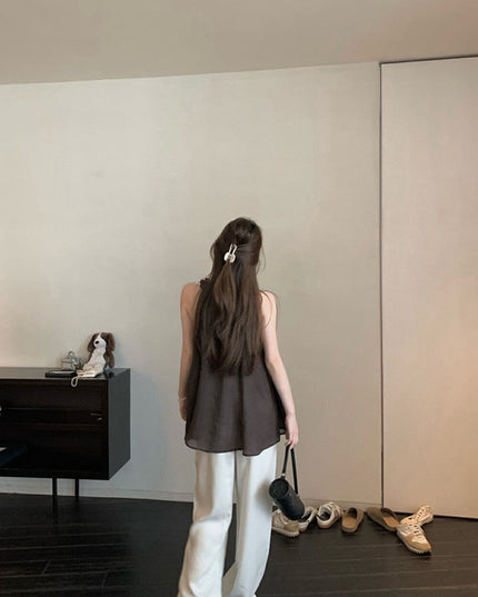 WGWE Ruffle Edge Sleeveless Summer Top