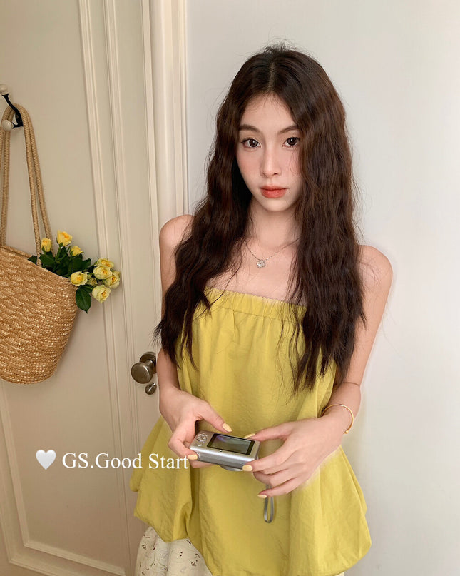 GS.GOOD START Sweet Youthful Bubble Hem Cami Top