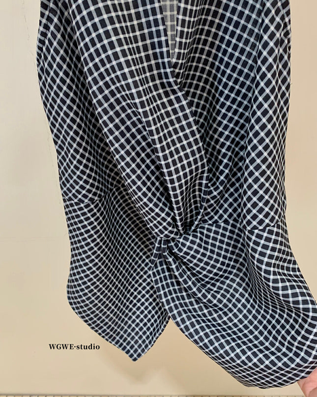WG.WE Plaid Halter Twist Crop Top