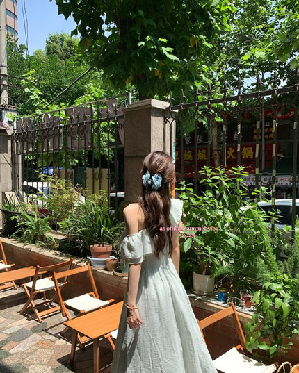 AS OFFICIAL Windsor Garden Ruffle Off-Shoulder Dress