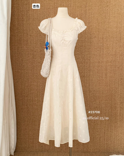 AS OFFICIAL Embroidered Eyelet French Style Dress