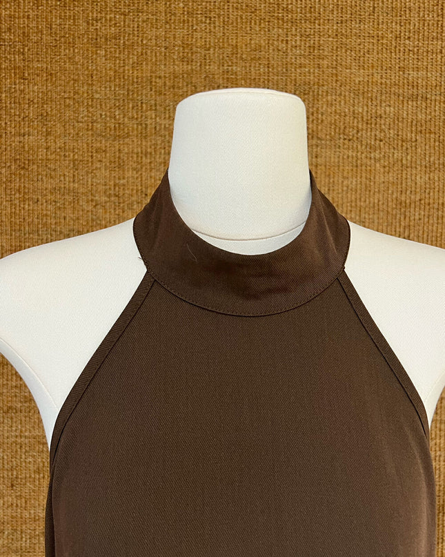 GS.GOOD START Halter Neck Sleeveless Dress with Waist Belt
