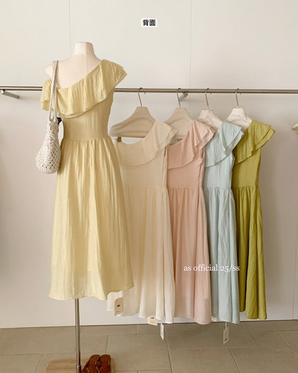 AS OFFICIAL Windsor Garden Ruffle Off-Shoulder Dress