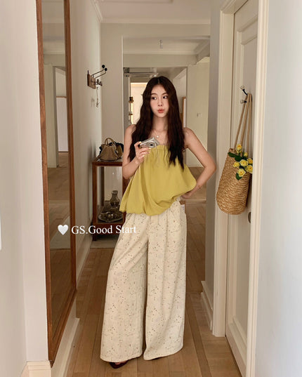 GS.GOOD START Sweet Youthful Bubble Hem Cami Top