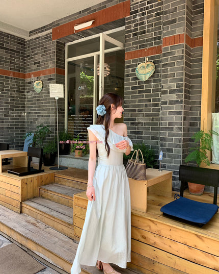 AS OFFICIAL Windsor Garden Ruffle Off-Shoulder Dress