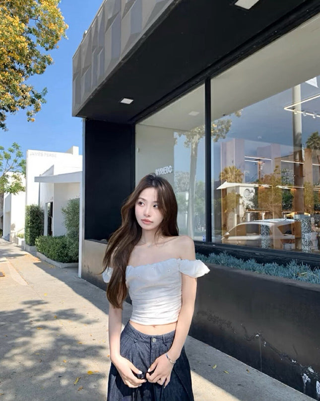 WGWE French Style Off-Shoulder Top