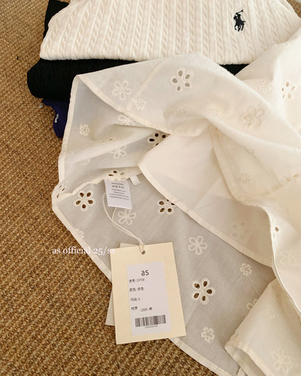 AS OFFICIAL Embroidered Eyelet French Style Dress