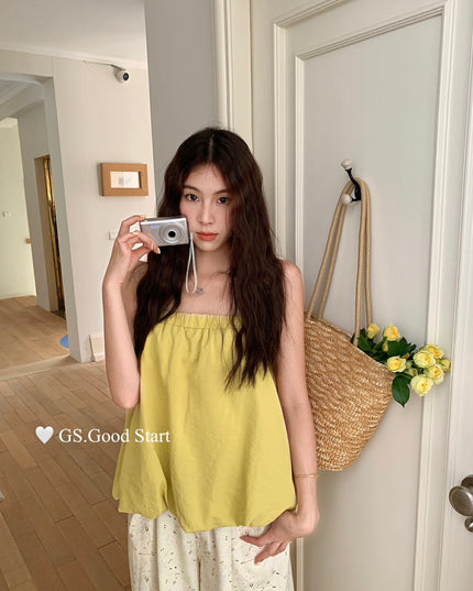 GS.GOOD START Sweet Youthful Bubble Hem Cami Top