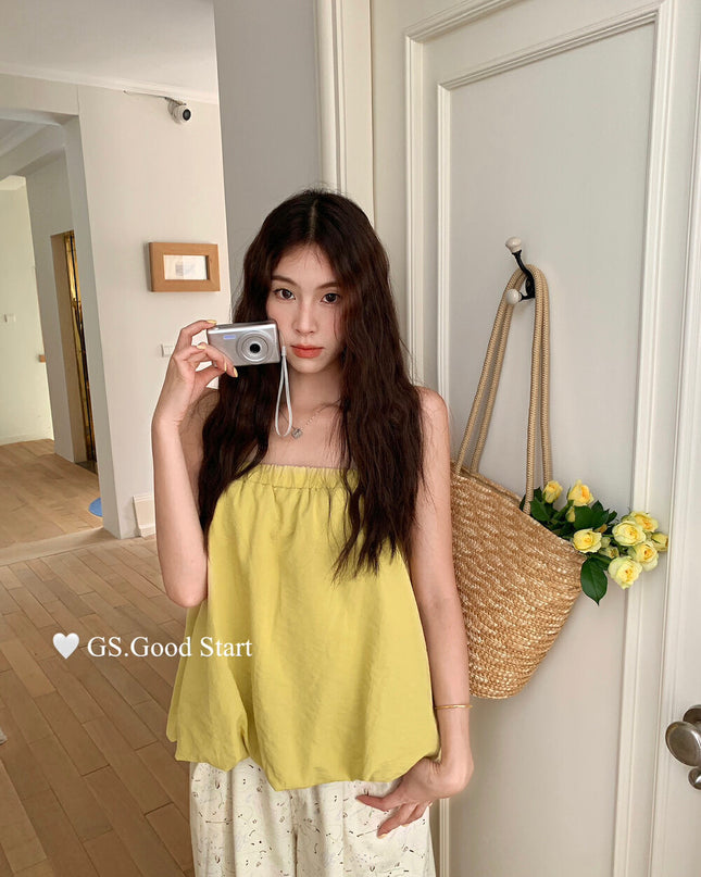GS.GOOD START Sweet Youthful Bubble Hem Cami Top