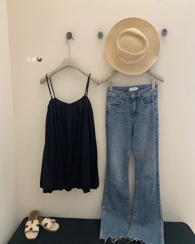 WGWE Minimalist Balloon Hem Tank Dress