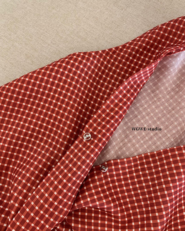 WG.WE Plaid Halter Twist Crop Top