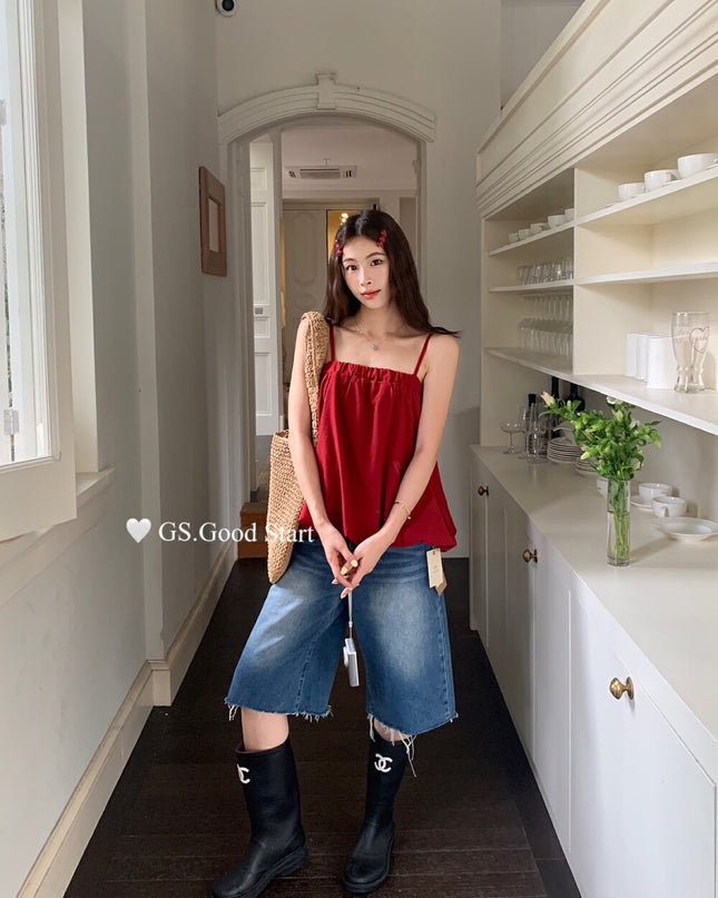 GS.GOOD START Sweet Youthful Bubble Hem Cami Top