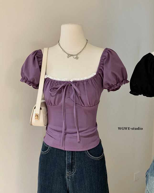 WGWE Sleek Collarbone-Revealing Fitted Top
