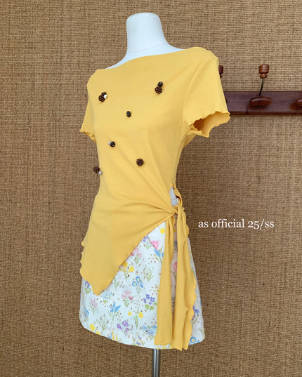 AS OFFICIAL Soft Sexy One-Shoulder Waist-Tie Top