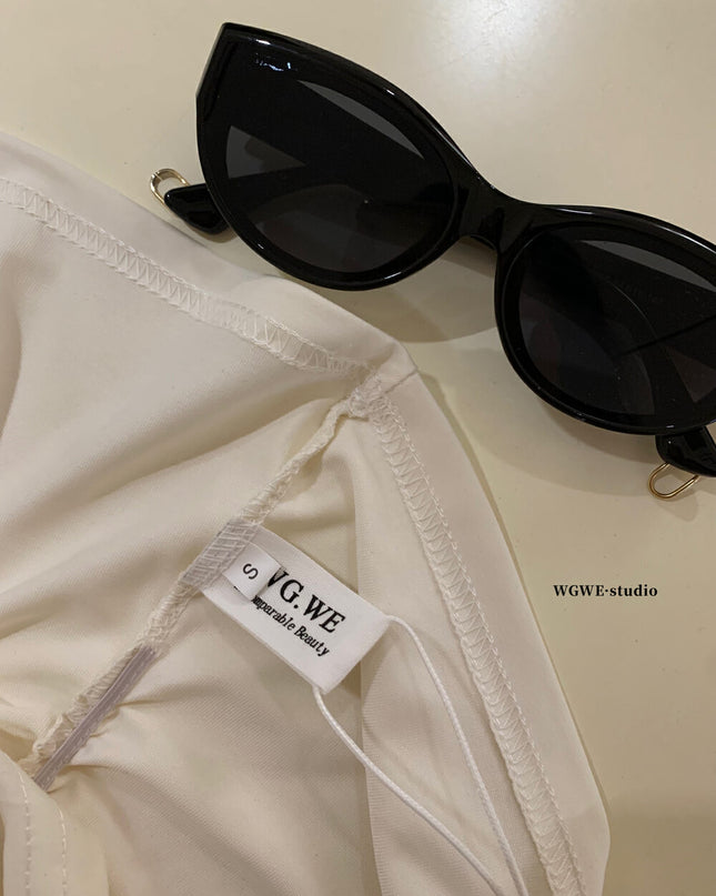WGWE Draped Cowl Neck Sleeveless Top