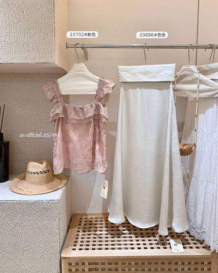 AS OFFICIAL French-Inspired Jacquard Ruffle Top