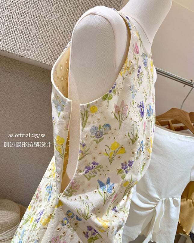 AS OFFICIAL Summer Bloom Tulip Denim Vest