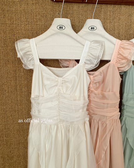 AS OFFICIAL Square-Neck Ruffle Dress