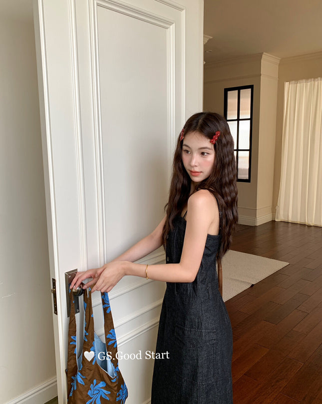 GS.GOOD START Korean Casual Relaxed Denim Cami Dress