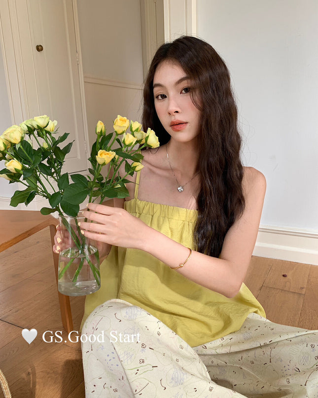 GS.GOOD START Sweet Youthful Bubble Hem Cami Top