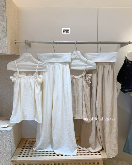 AS OFFICIAL Ruffle Cami + Wide-Leg Pants Set
