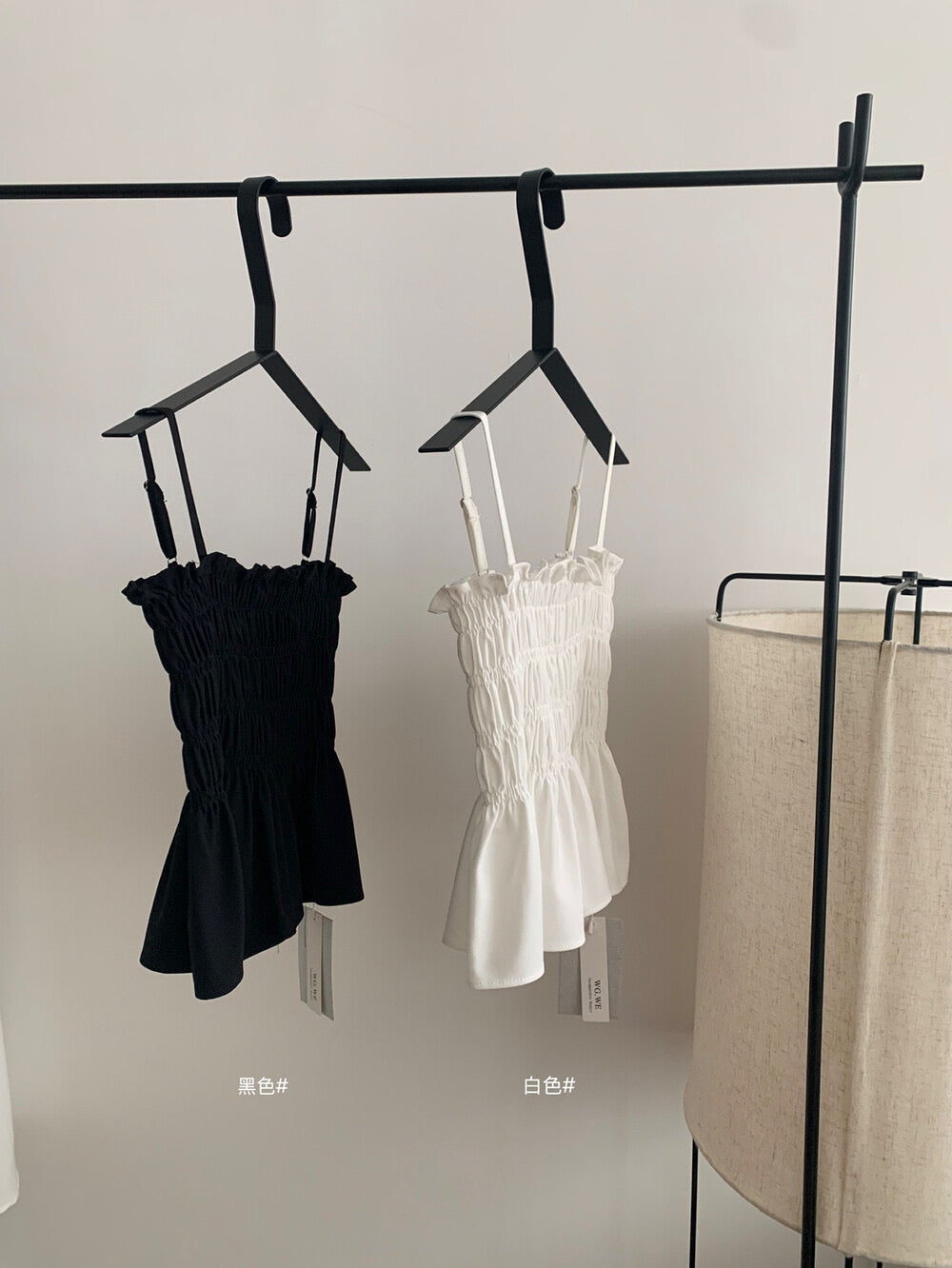 WGWE Pure Desire Pleated Ruffle Sleeveless Crop Top