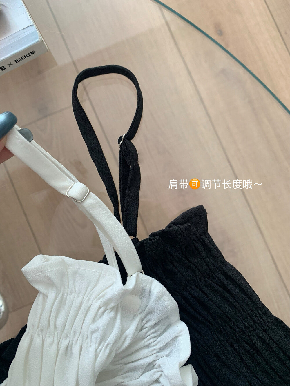 WGWE Pure Desire Pleated Ruffle Sleeveless Crop Top