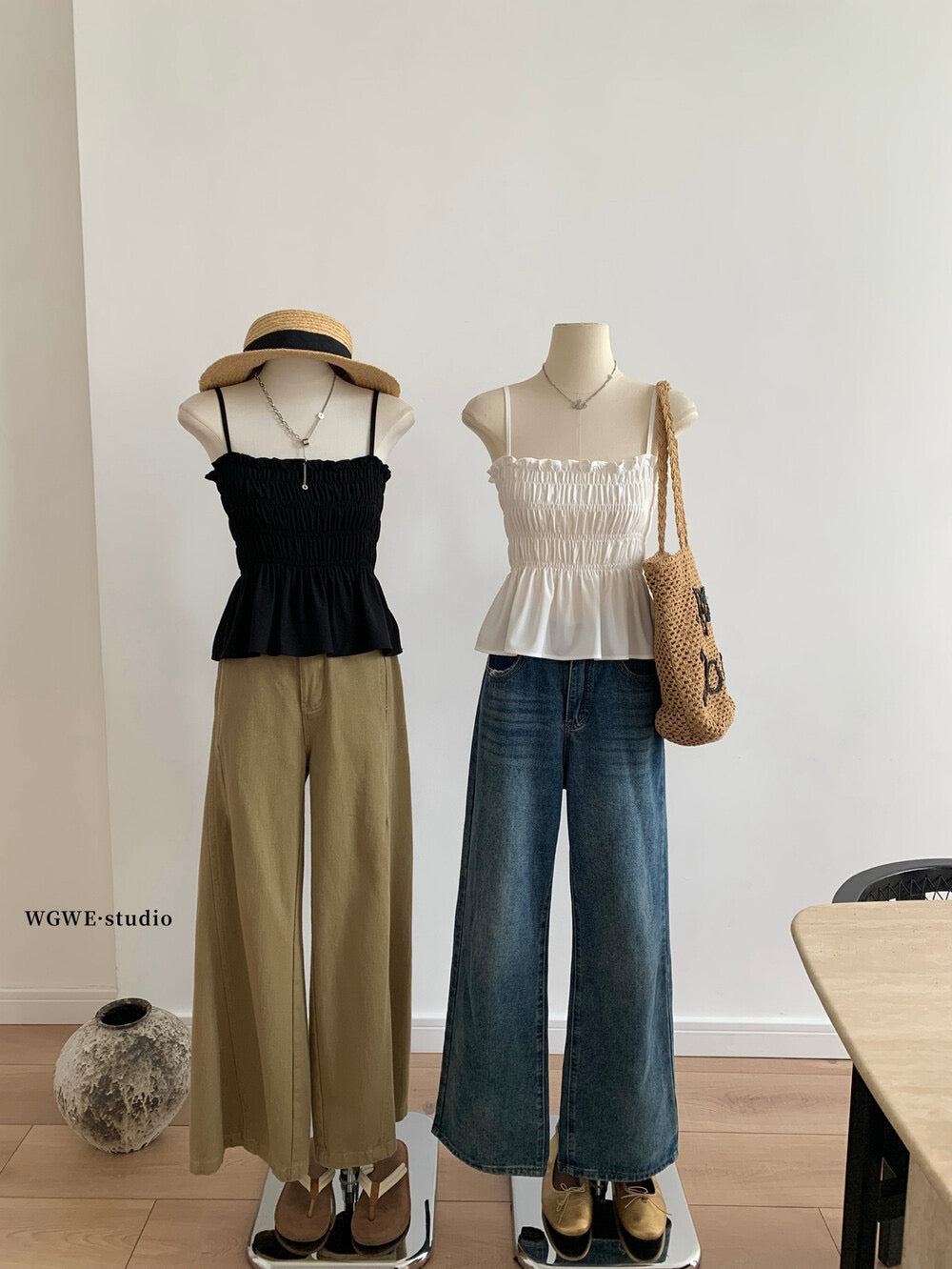 WGWE Pure Desire Pleated Ruffle Sleeveless Crop Top