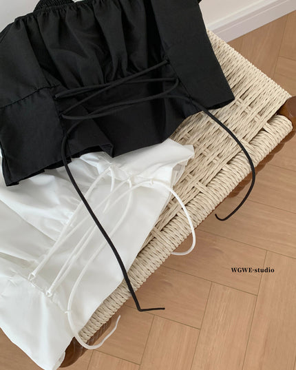 Puff Sleeve Tie-Front Crop Top + Mini Skirt Set