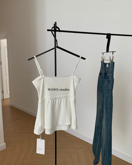 WGWE Crush-Inspired Ruched Butterfly Strap Cami Top