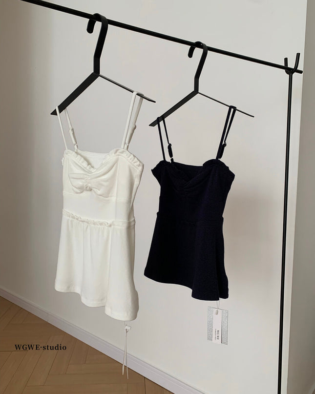 WGWE Crush-Inspired Ruched Butterfly Strap Cami Top