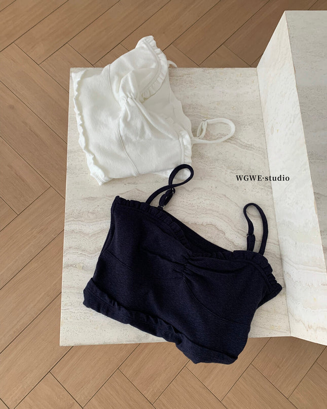 WGWE Crush-Inspired Ruched Butterfly Strap Cami Top