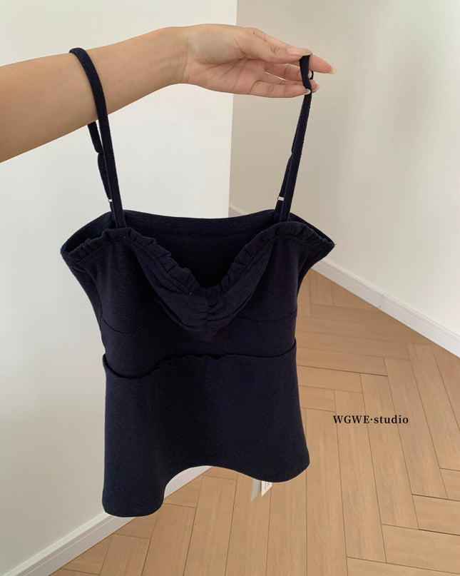 WGWE Crush-Inspired Ruched Butterfly Strap Cami Top