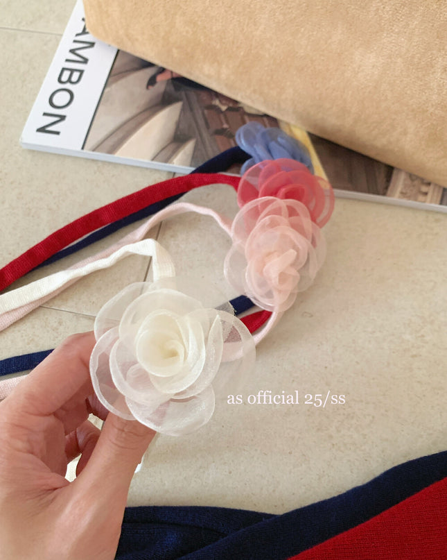 AS OFFICIAL A4 Waist V-Neck Cinched Knit Top (With Floral Tie)