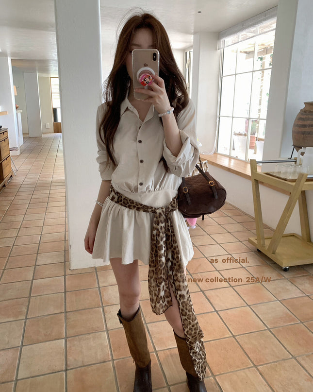 AS OFFICIAL Sweet Utility Miu-Style Dress (With Belt)