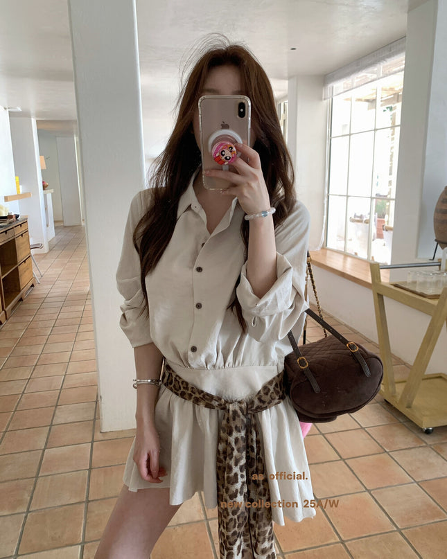 AS OFFICIAL Sweet Utility Miu-Style Dress (With Belt)