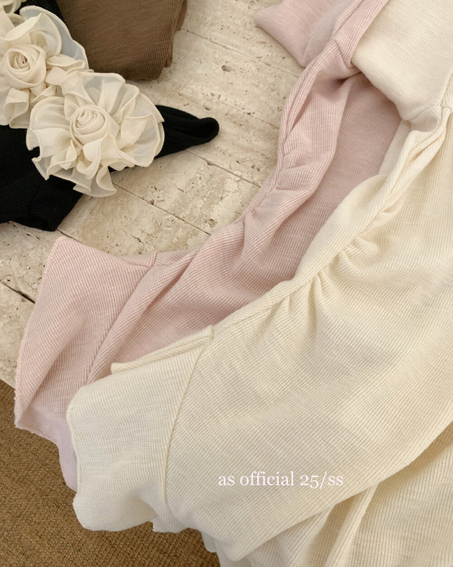 AS OFFICIAL French Rose Petal One-Shoulder Ribbon Top
