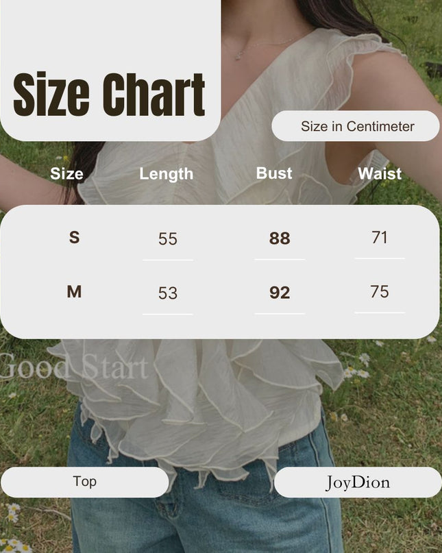 GS.GOOD START Misty White Tea V-Neck Ruffle Vest