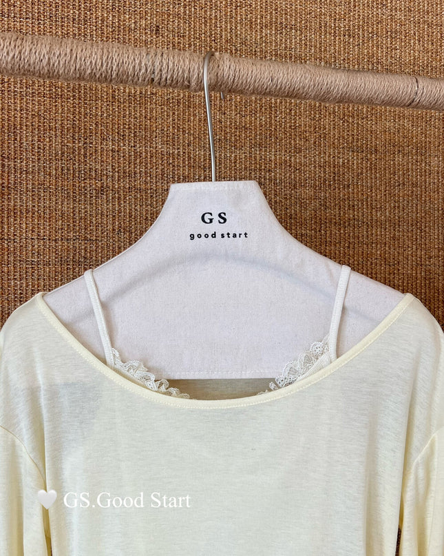 GS.GOOD START Lace Vest + Sun-Proof Outer Top Two-Piece Set