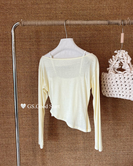 GS.GOOD START Lace Vest + Sun-Proof Outer Top Two-Piece Set